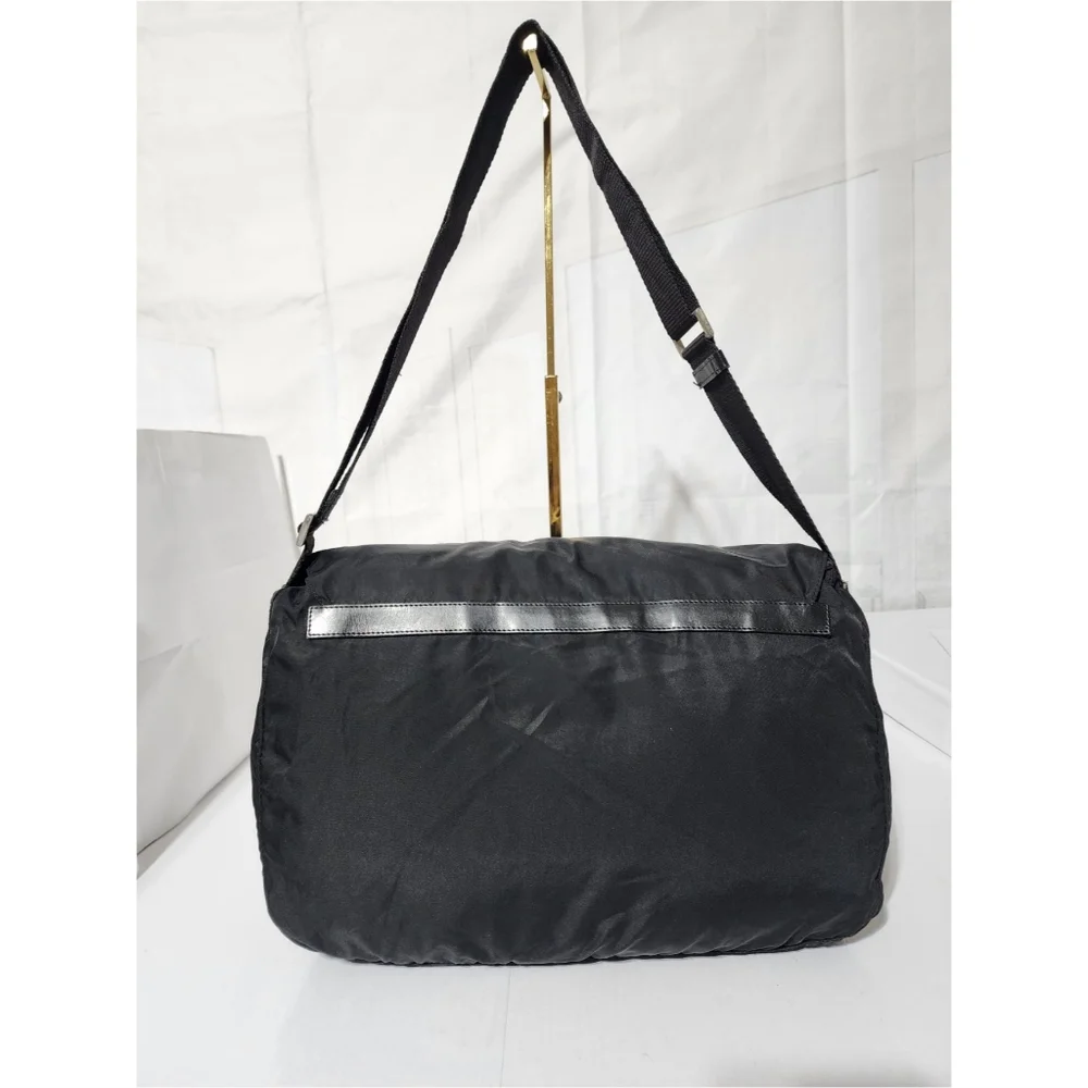 PRADA Tessuto Nylon Messenger Bag Black